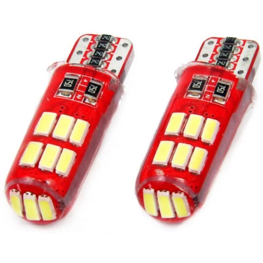Set 2 becuri T10, 15 LED-uri SMD 4014, 12V, W5W, silicon, 6500K, 01443 Amio