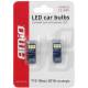 Set 2 becuri T10e, 18 LED-uri tip SMD2016, 12-24V, W5W, CANBUS 01292 Amio