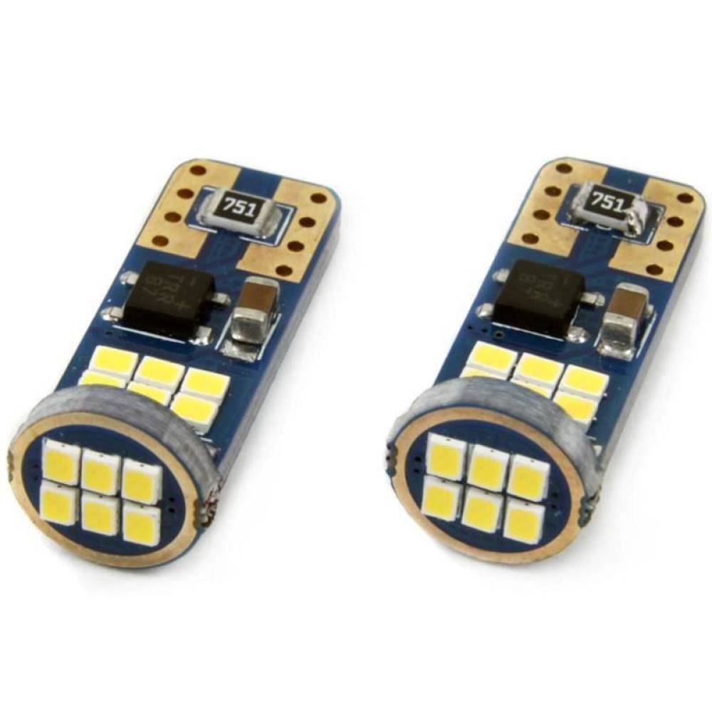 Set 2 becuri T10e, 18 LED-uri tip SMD2016, 12-24V, W5W, CANBUS 01292 Amio