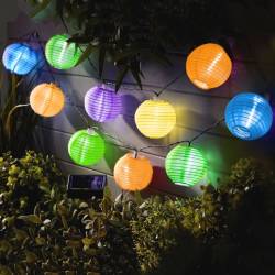 Sir 10 lampioane LED diferite culori, 3.7m, incarcare solara, 11227B GarfdenOfEden