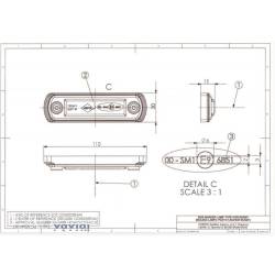 Lampa gabarit 110x31, LED, galbena, LD 676 Horpol