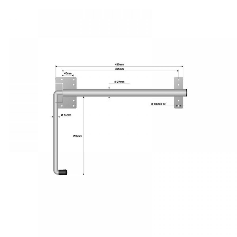 Opritor ușă, galvanizat, lungime 430 mm / 265 mm, Solus TNO 440