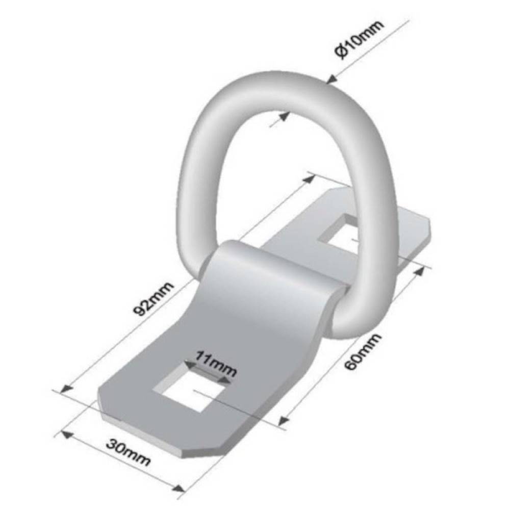 Inel ancorare podea fi10, L 92mm, max 2000kg, Solus UML