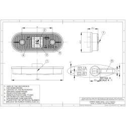 Lampa gabarit 120x46, LED, rosie, LD634 Horpol