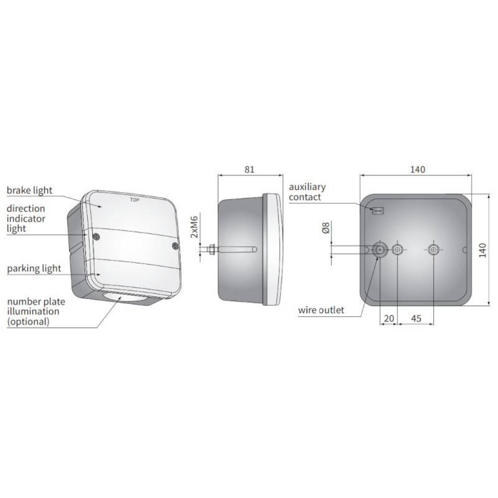 Dispersor lampa, 140x140, (pentru lampa LT2 .26600), A.41000 Wesem