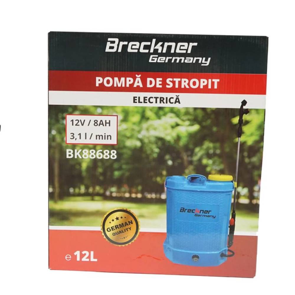 Pompa electrica, pulverizator stropit, vermorel, rezervor 12l, cu acumulator 12V 8Ah BK88688