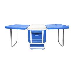 Lada frigorifica 45L cu masa si 2 scaune pliabile, cu roti, albastra  BK90326