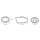 Ornament toba interior fi36(60), exterior 86x66, L204 oval, crom cu albastru, 021BLC 02353 Amio