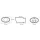 Ornament toba interior 30(50), exterior 58, L180 oval, crom si albastru 02356 Amio