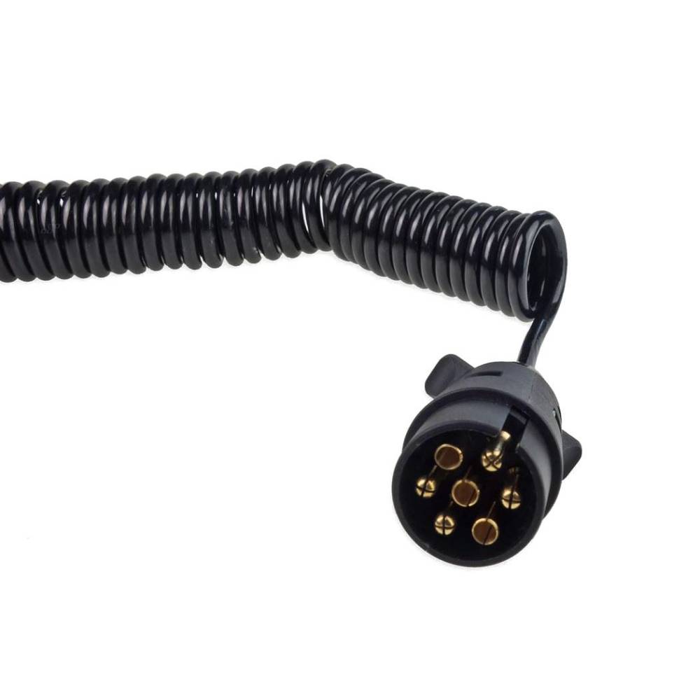 Cablu electric spiralat cu prize 7PIN 12V, max 6 m, 02390 Amio