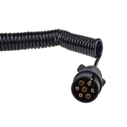 Cablu electric spiralat cu prize 7PIN 12V, max 6 m, 02390 Amio