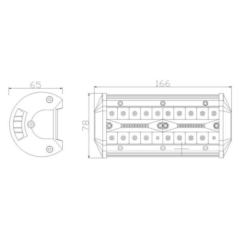 Proiector LED BAR 166x78, 40 LED-uri, combo, 60W, 2600lm, LB0087 TruckLed