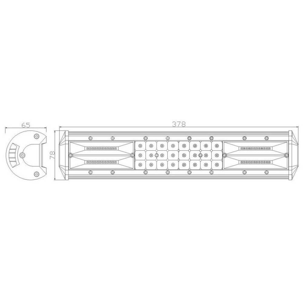 Proiector LED BAR 378x78, 72 LED-uri, combo, 108W, 4680lm, LB0077 TruckLed