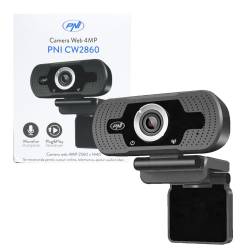 Camera Web PNI CW2860 Full HD 4MP, USB, clip-on, microfon incorporat, conectare PC/Laptop, corectie automata de culoare