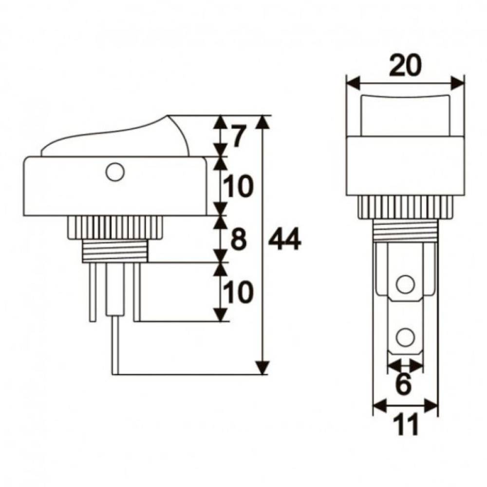 Intrerupator ON/OFF revenire, iluminat LED, verde, 09047