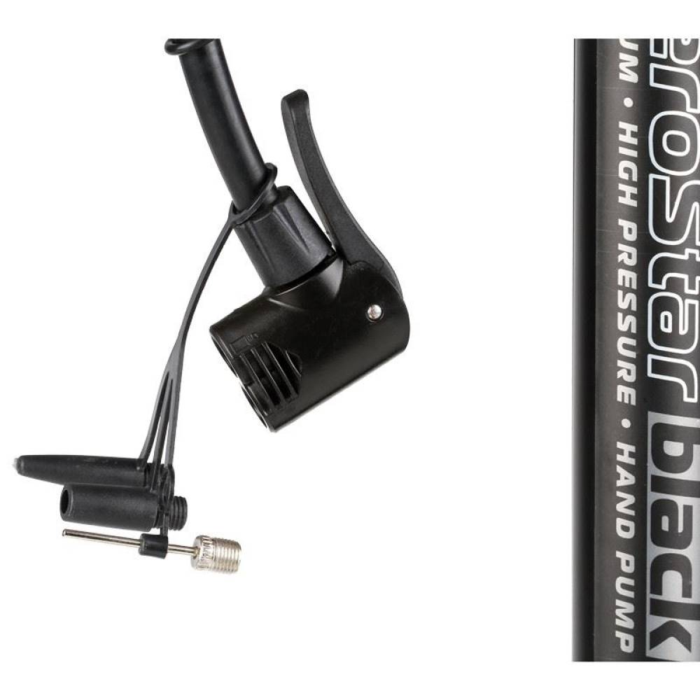 Pompa aer manuala cu manometru, AeroStar Black 10bar 216.30 Heyner