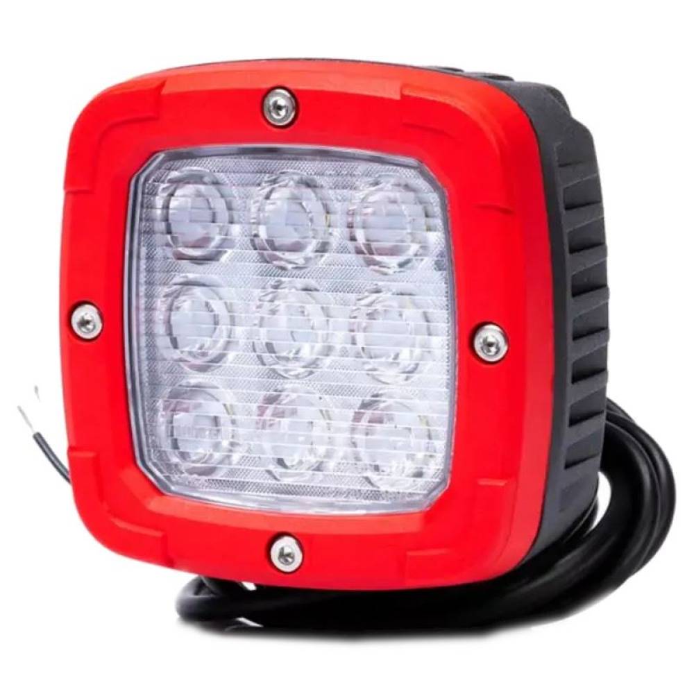 Proiector lucru 100x100, LED, aluminiu, 4100lm, 38W, Spot, rama rosie, FT-361 Fristom