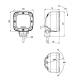 Proiector lucru 100x100, LED, aluminiu, 4100lm, 38W, Flood, rama rosie, FT-360 Fristom