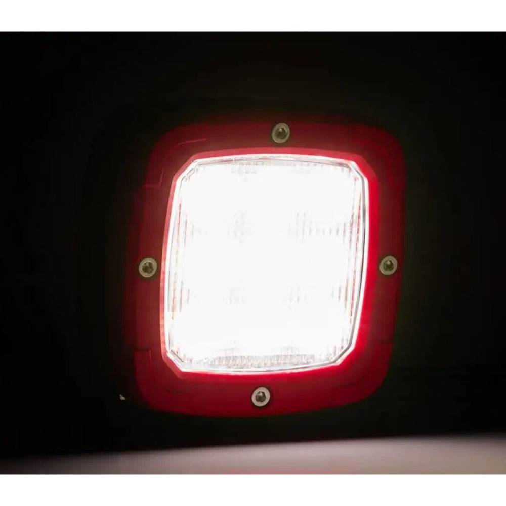 Proiector lucru 100x100, LED, aluminiu, 4100lm, 38W, Flood, rama rosie, FT-360 Fristom