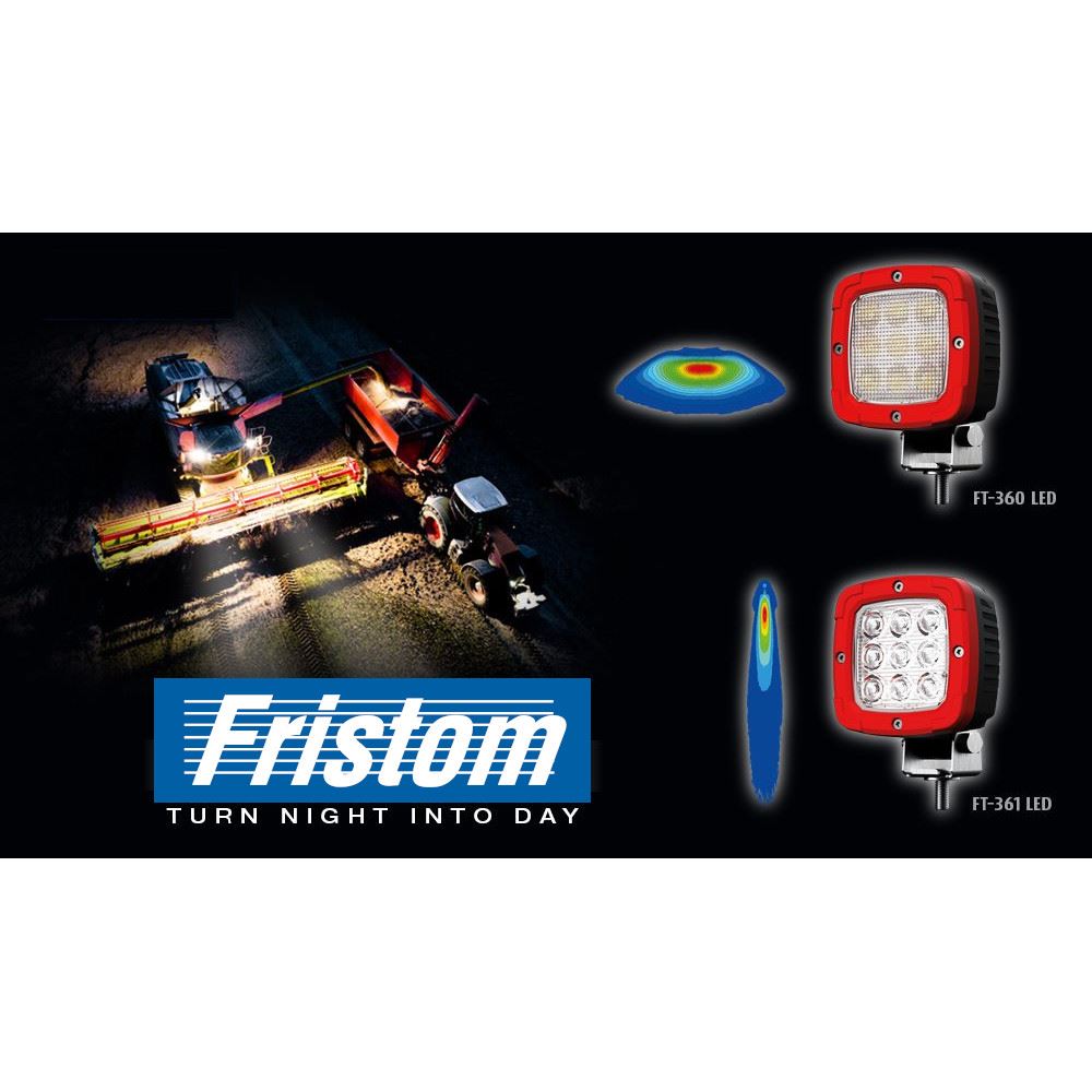 Proiector lucru 100x100, LED, aluminiu, 4100lm, 38W, Flood, rama rosie, FT-360 Fristom