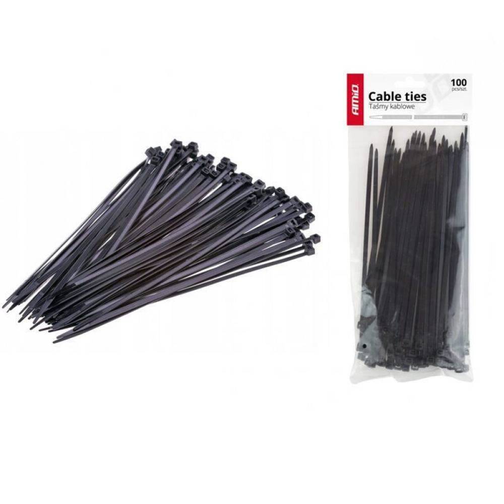 Set 100 coliere plastic 150x2.5mm, negre, 02151 Amio