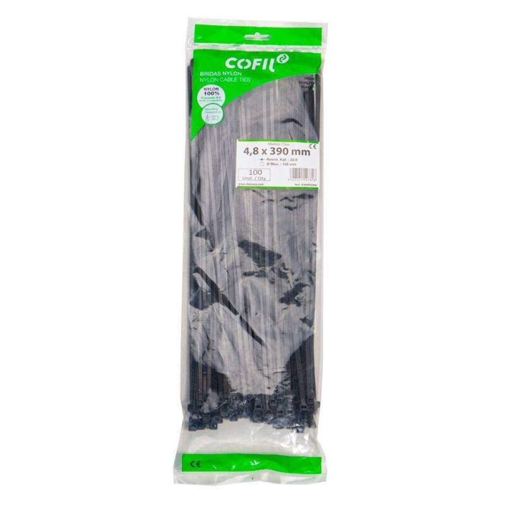 Set 100 coliere plastic 390x4.8mm, negre, 300028N damesa