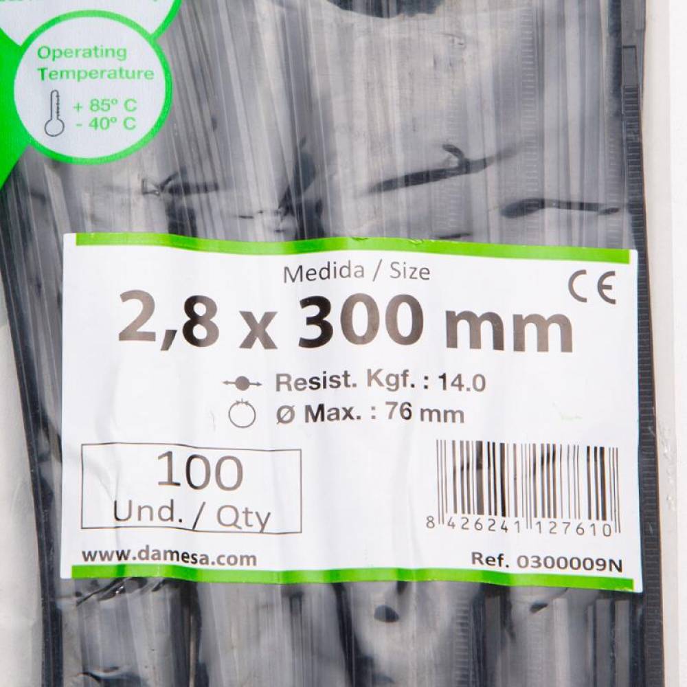 Set 100 coliere plastic 300x2.8mm, negre, 300009N Cofil