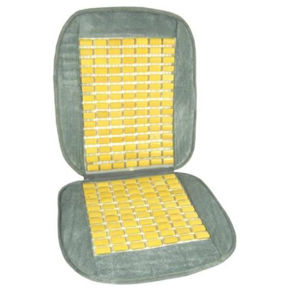 Husa scaun bambus cu velur gri, 61211 CarCo