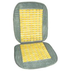 Husa scaun bambus cu velur gri, 61211 CarCo
