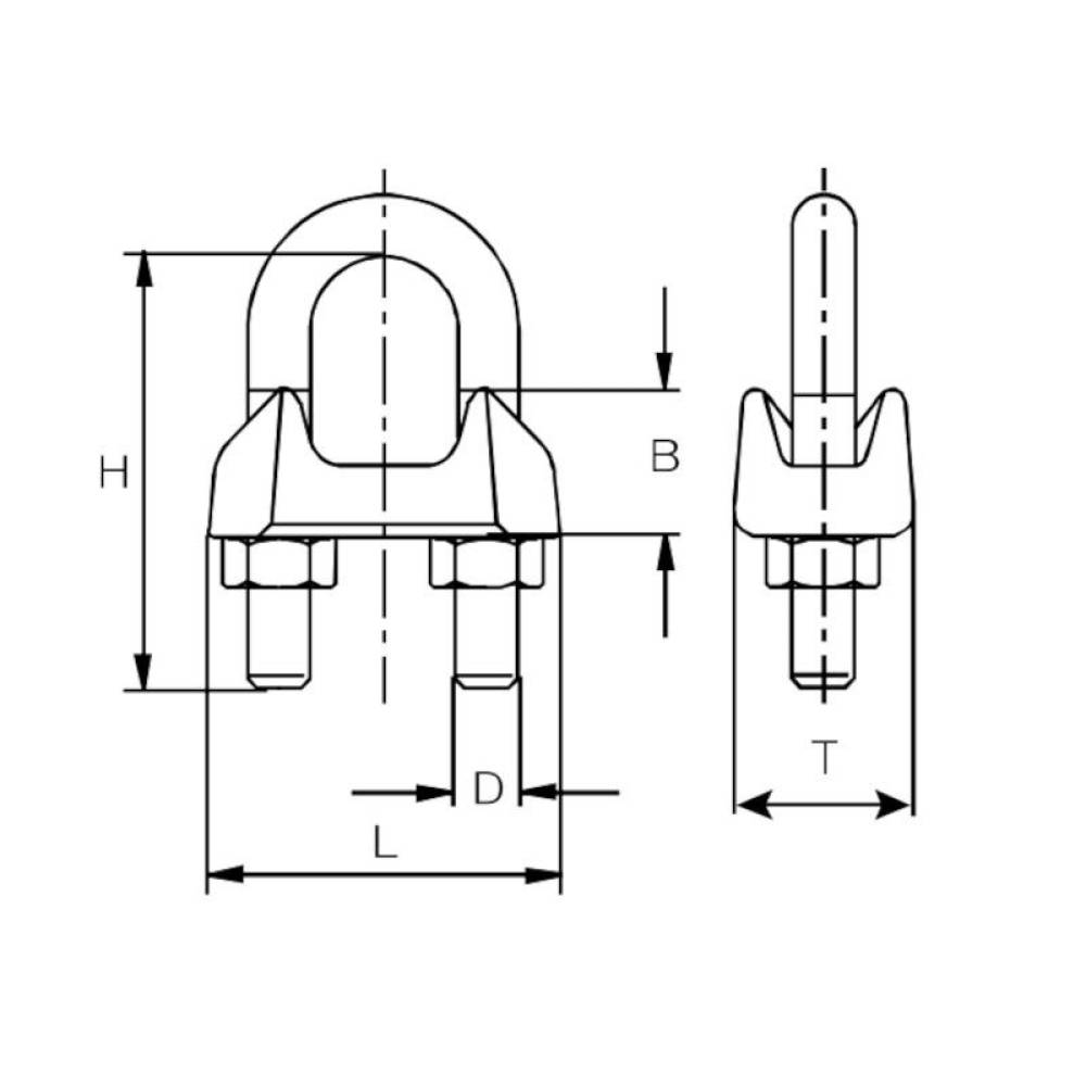 Brida galvanizata DIN741, pentru cablu fi10, M10, 09520052 UNIQ