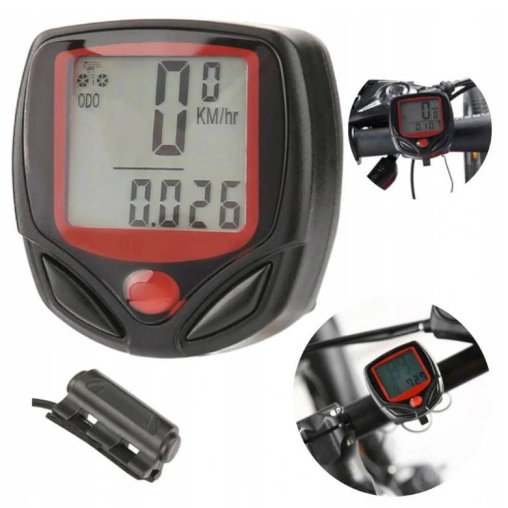 Calculator kilometraj bicicleta 14 functii, tip computer, cu fir, Bike Counter 68435 CarCo