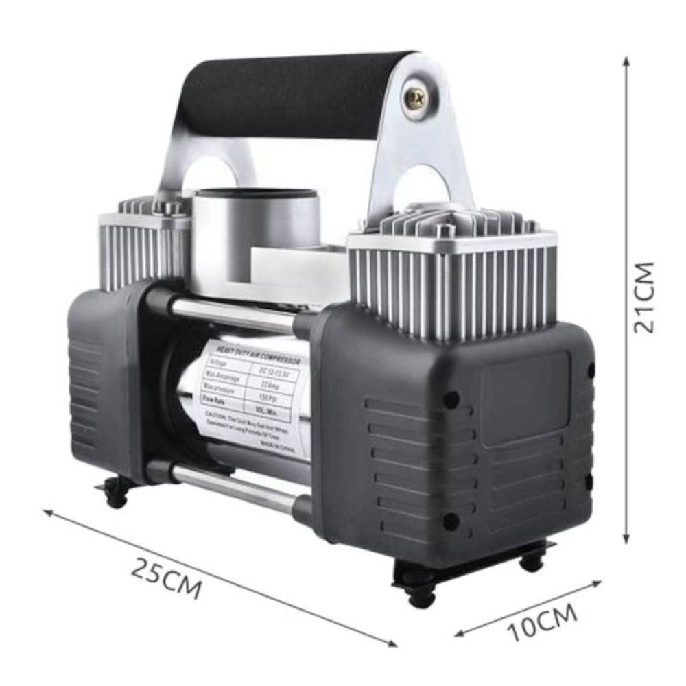 Compresor aer 12V, 10 bar, 150psi, 85L/min, 2 pistoane, cu furtun, 42706 CarCo