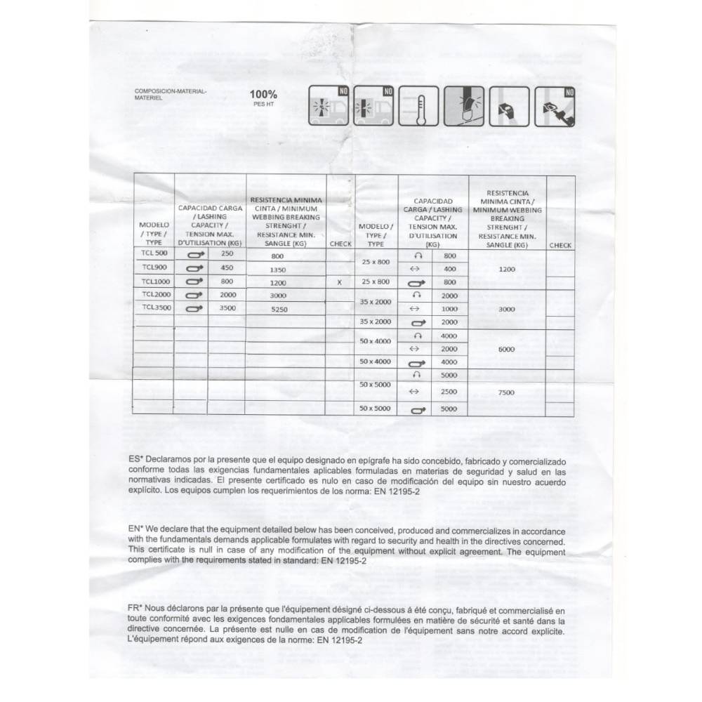 Chinga fixare marfa 5m/25mm, 800kg, UNIQ 9531622
