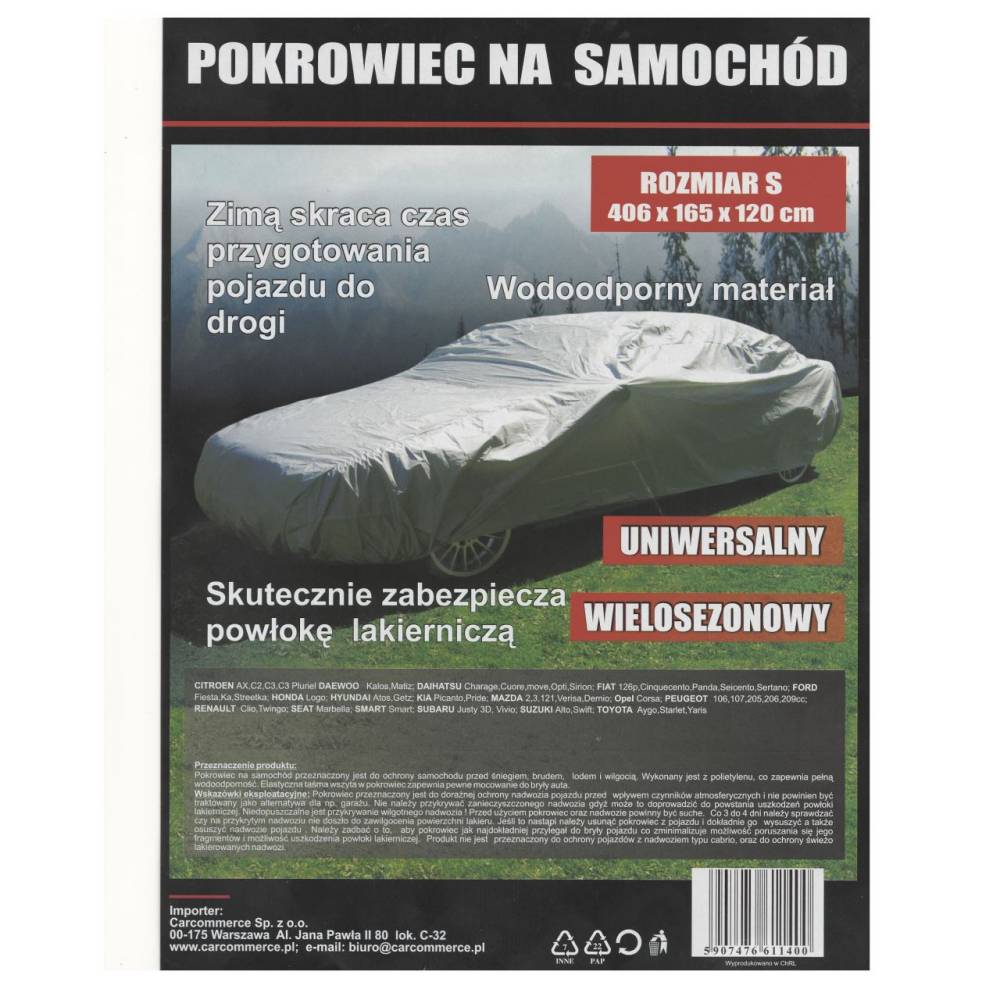 Prelata auto PVC, marimea S, 61140 CarCo Prelata auto PVC, marimea S, 61140 CarCo