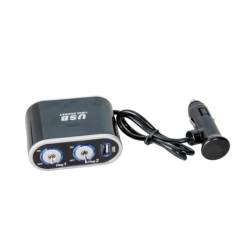 Stecher 2 prize 12/24V, cu fir si intrerupator, USB, 0115-301007 Automax