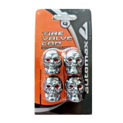 Ornament capacele valva Cap de mort, argintii, set 4 bucati, 7991 Automax