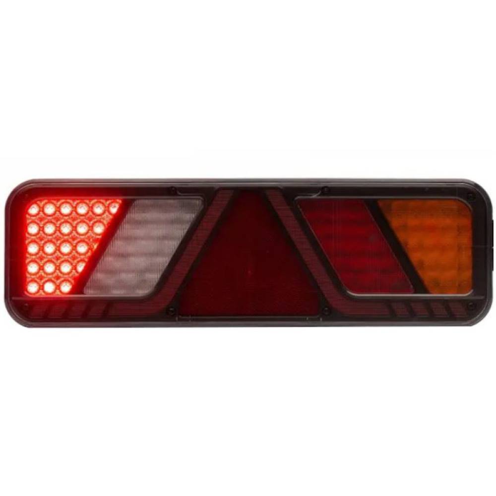 Lampa stop 450x138, 24V, LED, 6 functii, ceata, mers inapoi, cu triunghi, dreapta, FT-700-066P Fristom