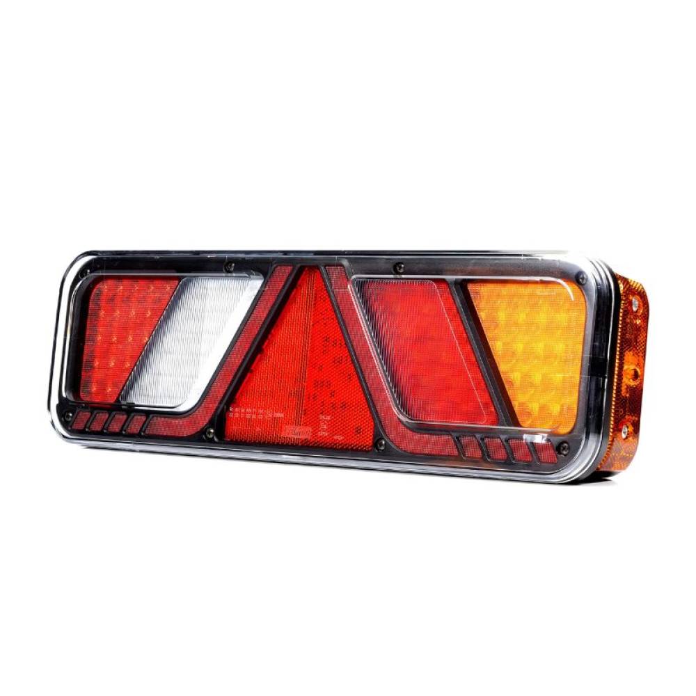 Lampa stop 450x138, 24V, LED, 6 functii, ceata, mers inapoi, cu triunghi, dreapta, FT-700-066P Fristom
