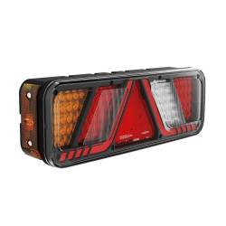 Lampa stop 450x138, 24V, LED, 6 functii, ceata, mers inapoi, cu triunghi, stanga, FT-700-066L Fristom