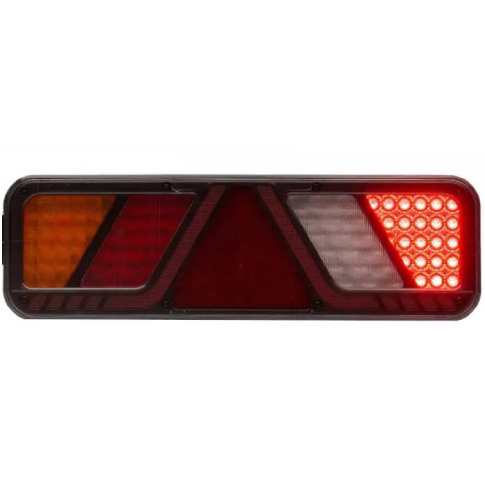 Lampa stop 450x138, 24V, LED, 6 functii, ceata, mers inapoi, cu triunghi, stanga, FT-700-066L Fristom