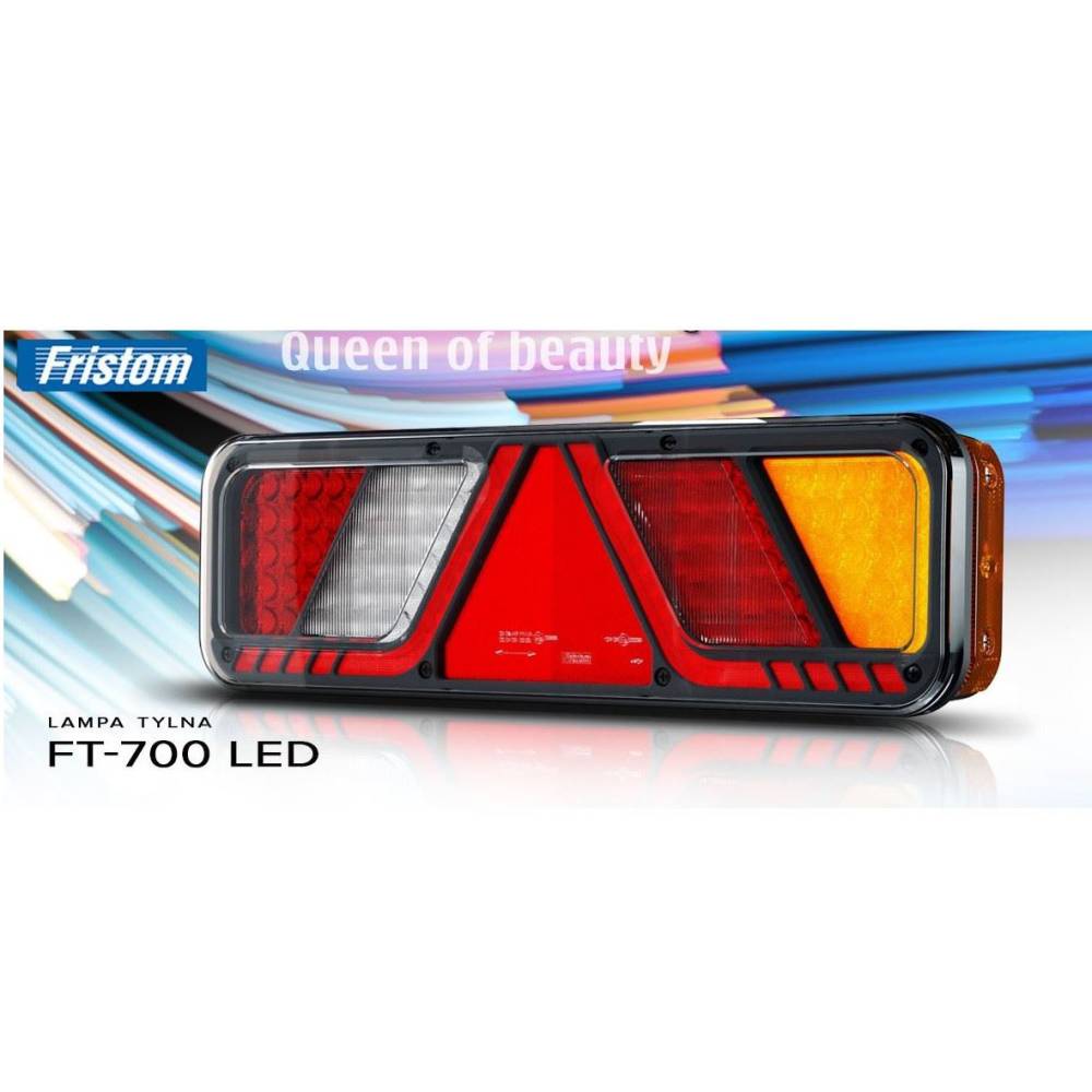 Lampa stop 450x138, 24V, LED, 6 functii, ceata, mers inapoi, cu triunghi, stanga, FT-700-066L Fristom