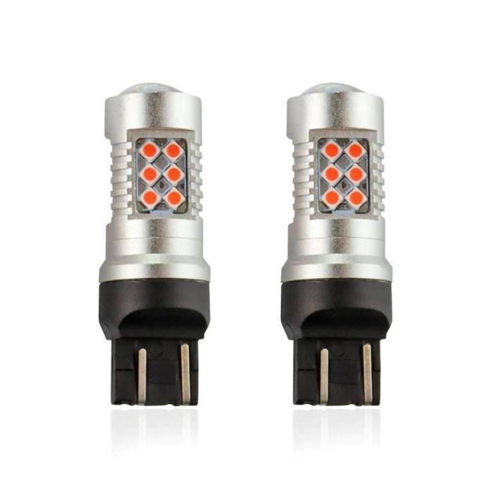Set 2 becuri pozitie frana T20, cu LED, 12-24V, WR21/5W, canbus, lumina rosie, 02581 Amio Set 2 becuri pozitie frana T20, cu LED, 12-24V, WR21/5W, canbus, lumina rosie, 02581 Amio