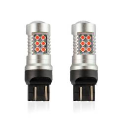 Set 2 becuri pozitie frana T20, cu LED, 12-24V, WR21/5W, canbus, lumina rosie, 02581 Amio