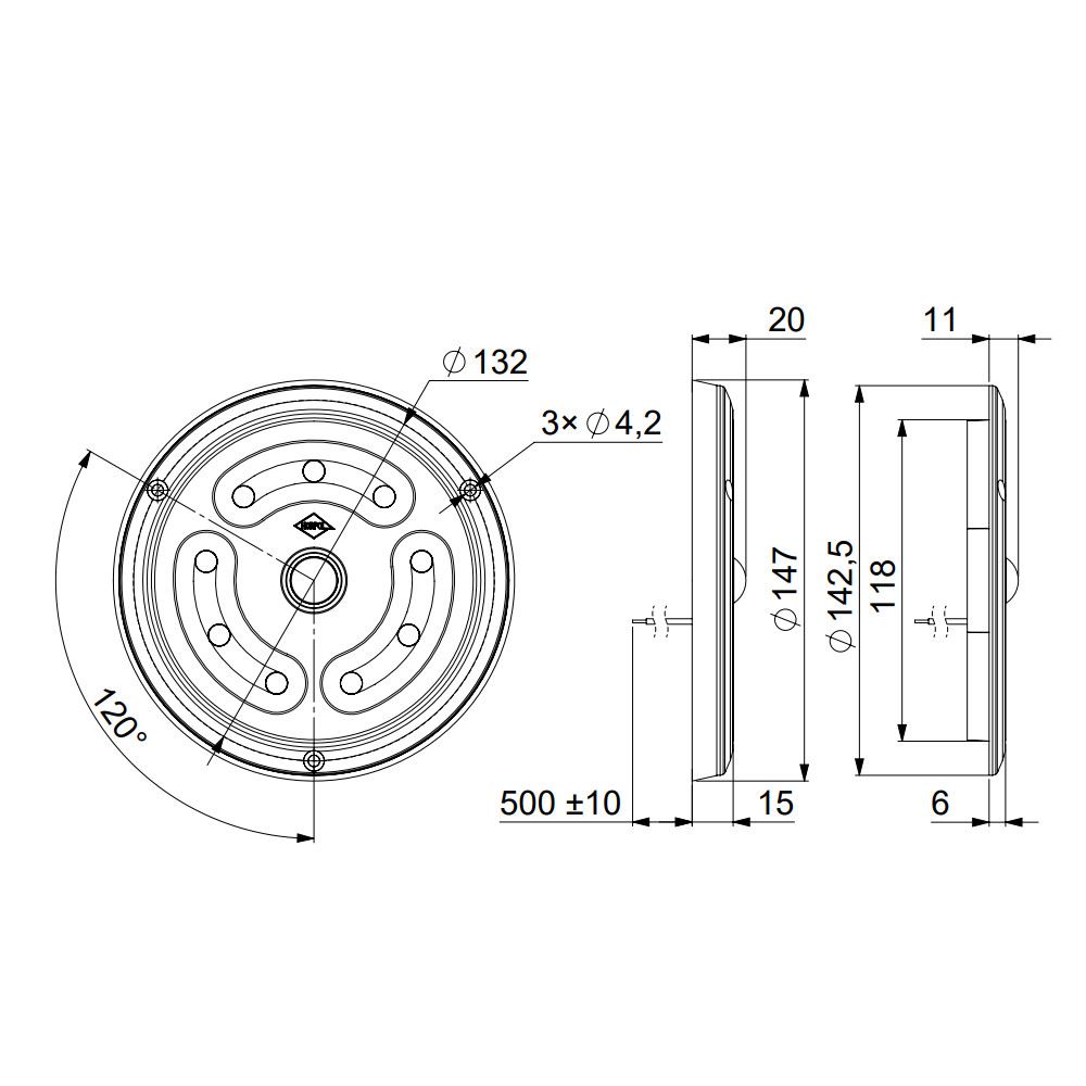 Lampa interior plafoniera fi147, LED, cu intrerupator, 2 moduri de iluminare, LWD2760 Horpol