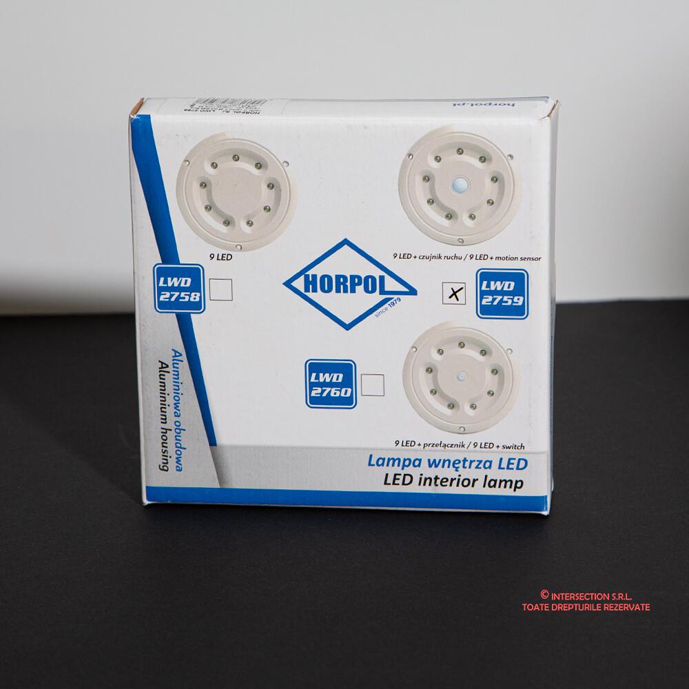 Lampa interior plafoniera fi147, LED, senzor miscare, 3 suruburi, LWD2759 Horpol