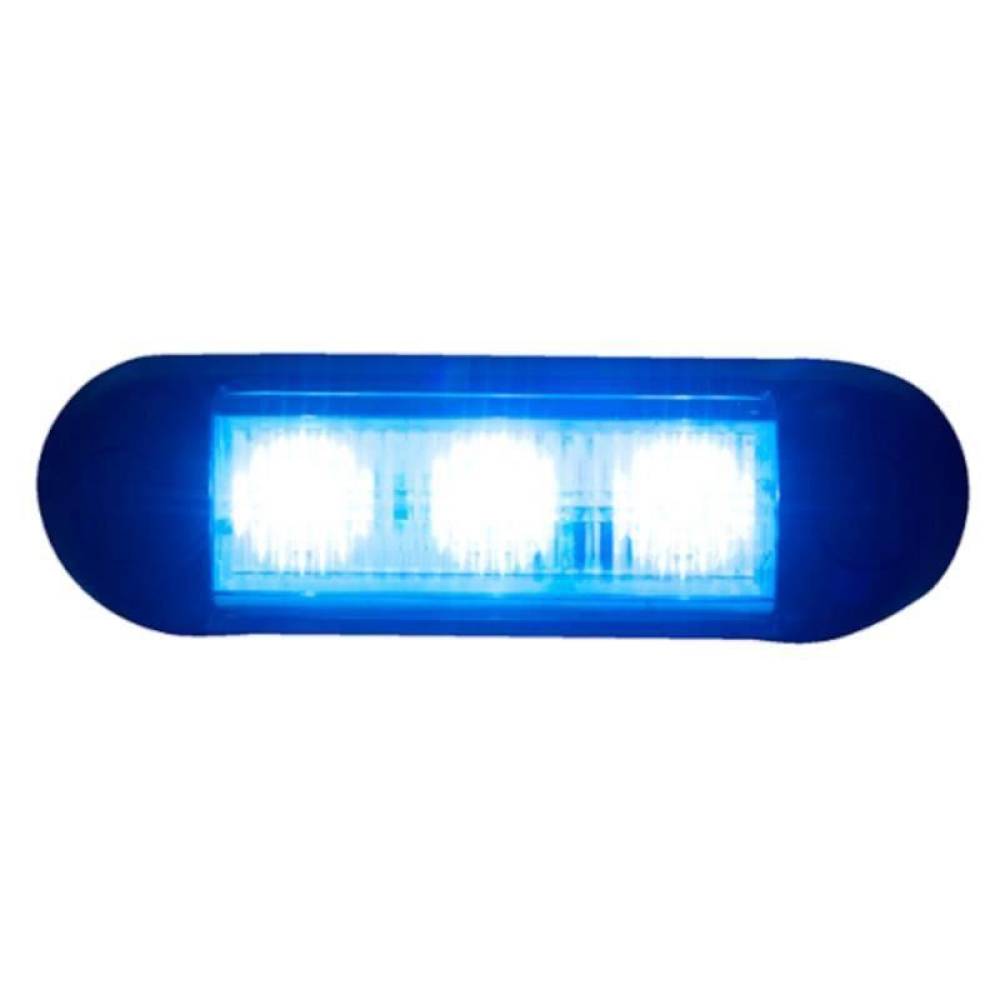Proiector stroboscopic, LED, girofar grila, 12-24V, 96x28, albastru, LDO 2676 Horpol