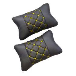 Perna tetiera sustinere gat, negru cusatura galbena, set 2 bucati, 50923-11