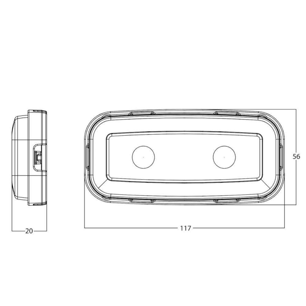 Lampa semnalizare 117x56, cu LED, Lampdemia W225 1481 2A Was