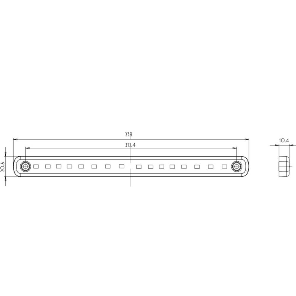 Lampa stop 232x20.6, LED, semnalizare dinamica, slim, W23Odd 1503DD Was