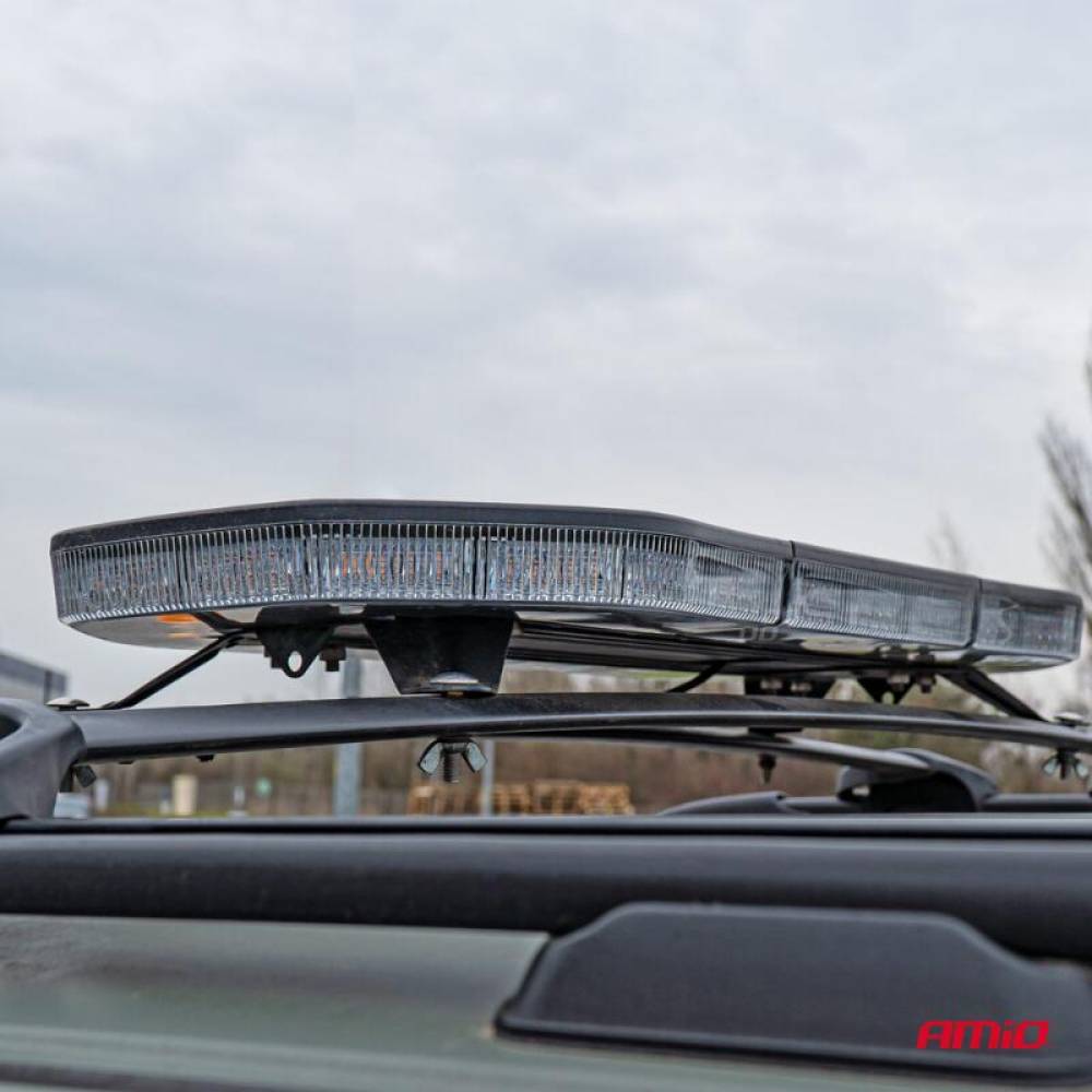 Girofar transversal, 132x28cm, 12-24V, 180 LED-uri, cu controller si 51 de moduri de ilunimare, Amio 03345